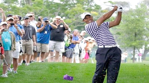 Woods gets in 18 holes of practice